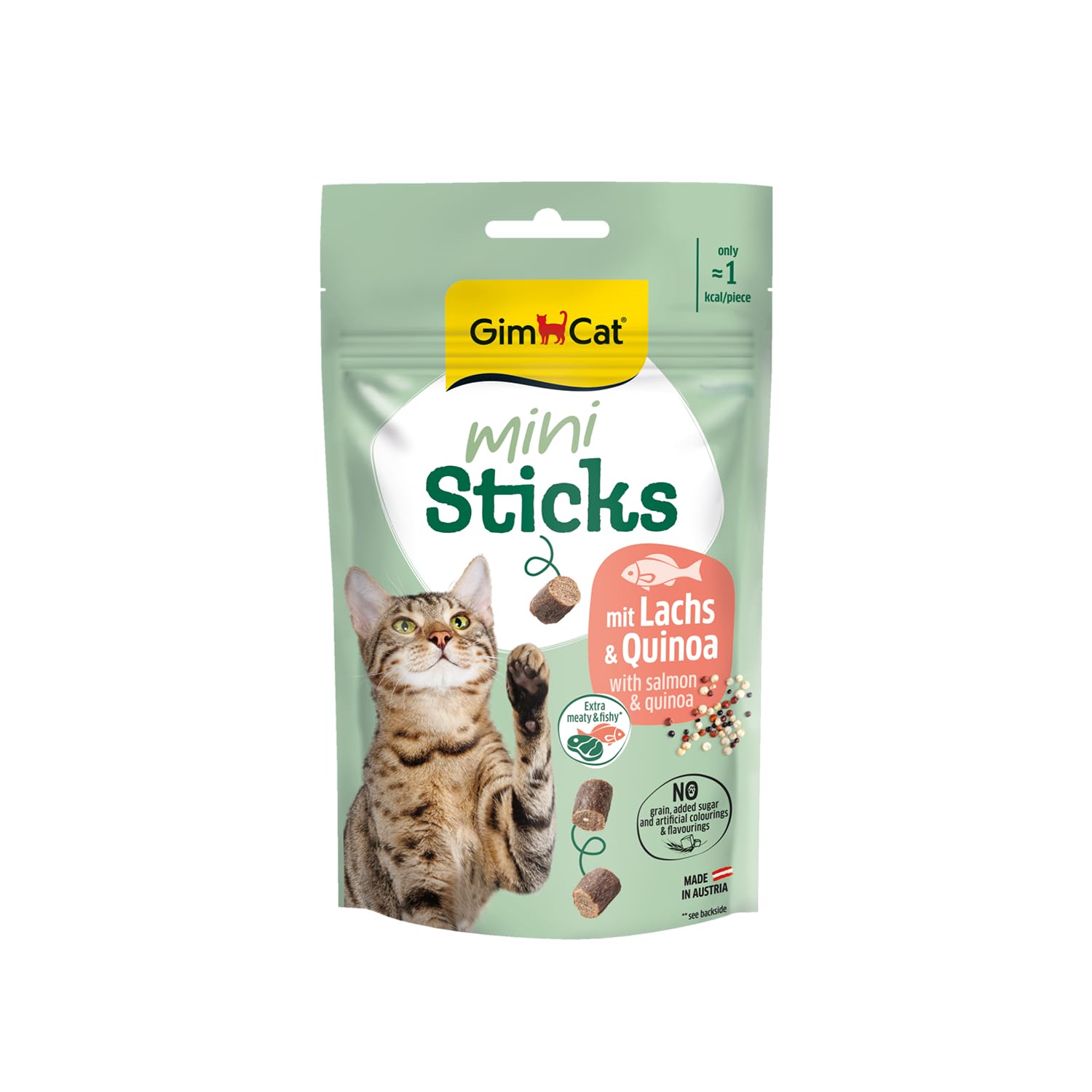 gimcat-mini-sticks-lachs-quinoa-katzensnack-1-x-50g-beutel image 1