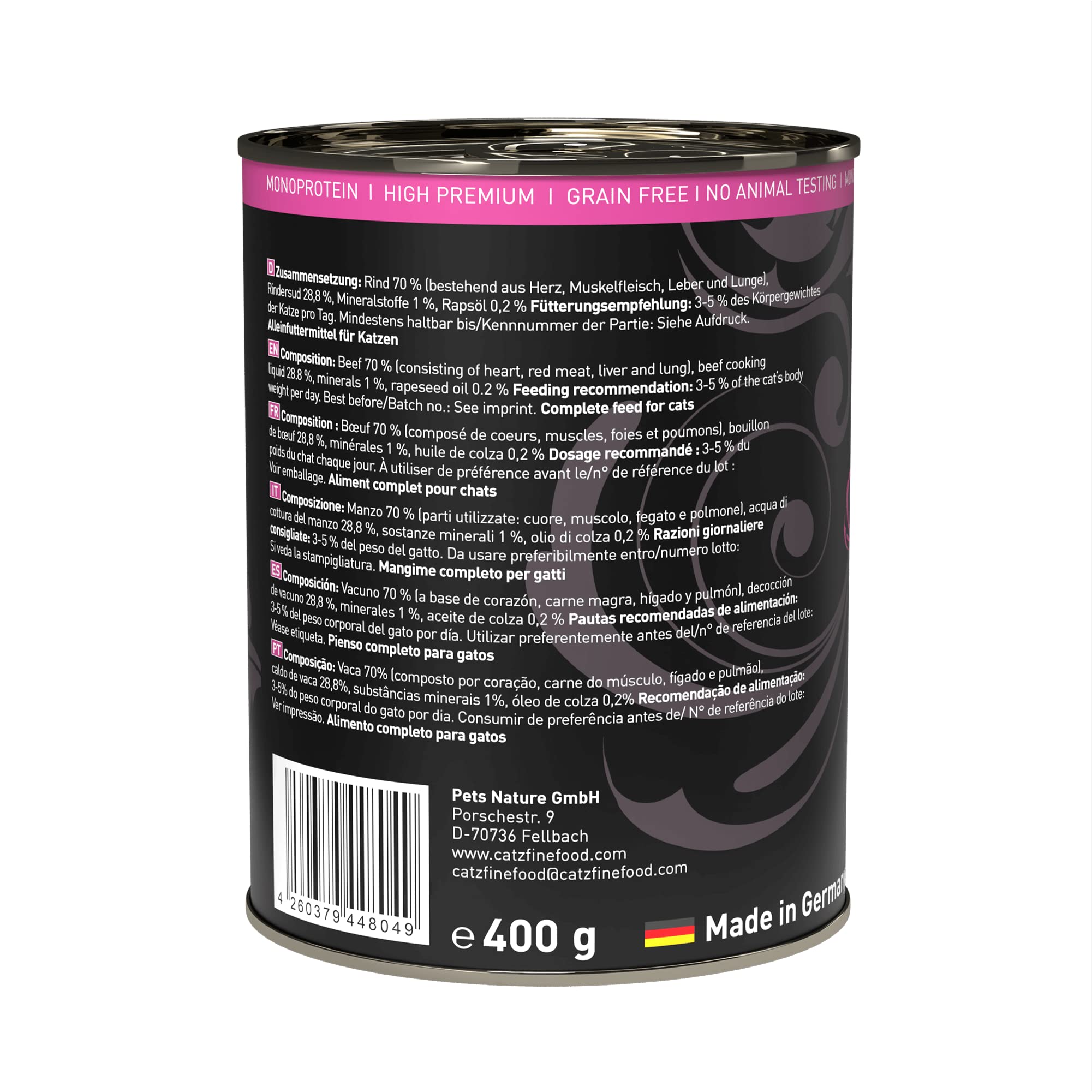 catz-finefood-purrrr-rind-n-119-monoprotein-katzen-nassfutter-6-x-400-g-dose image 3