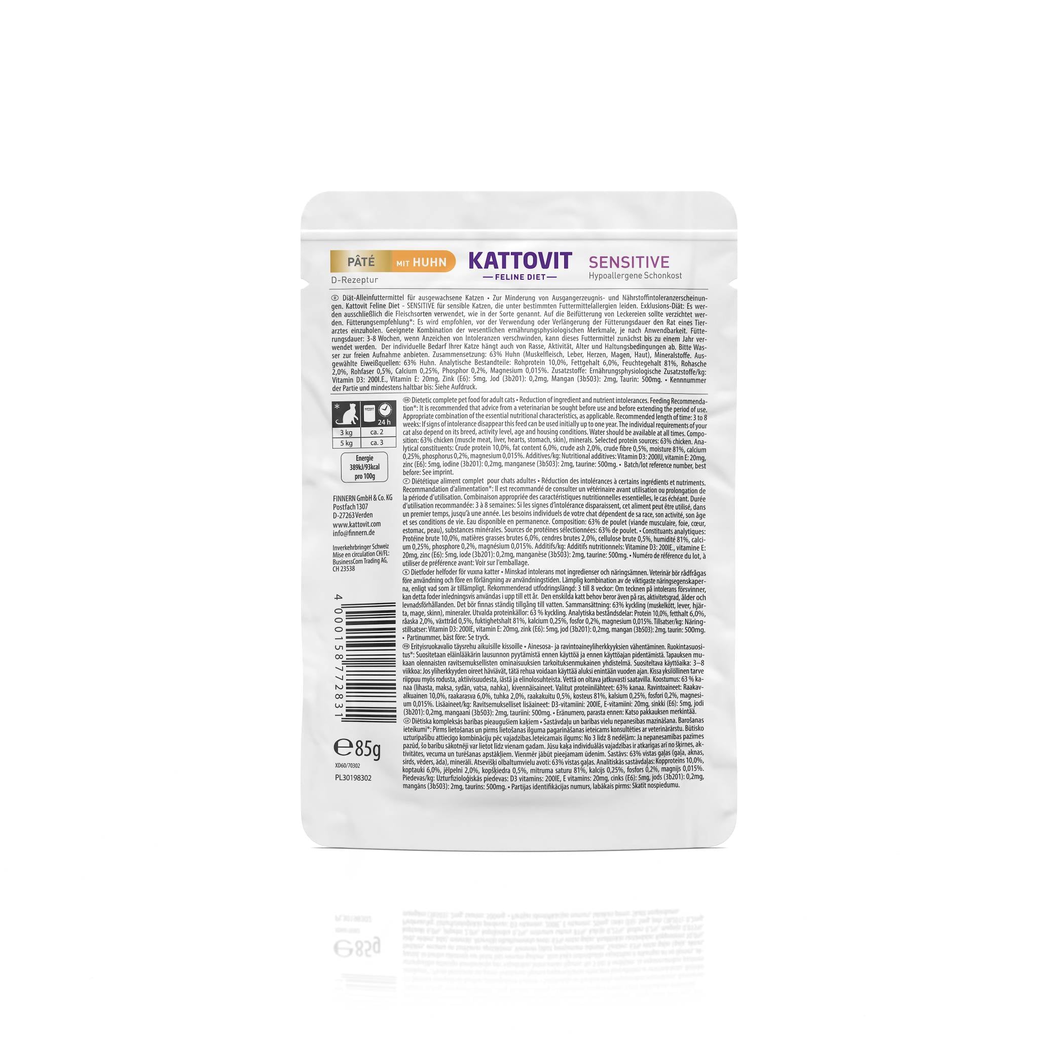 kattovit-sensitive-pat-huhn-frischebeutel-10-x-85g image 4