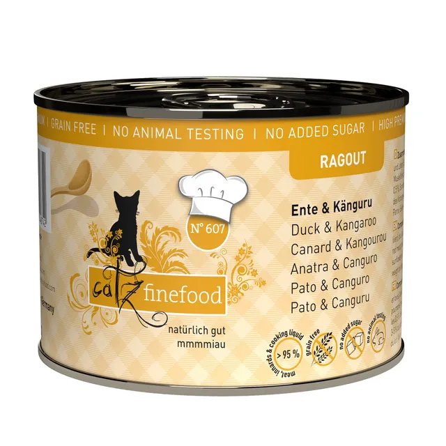 catz-finefood-ragout-n-607-k-nguru-ente-katzenfutter-nass-in-sauce-6-x-190g-dose image 1