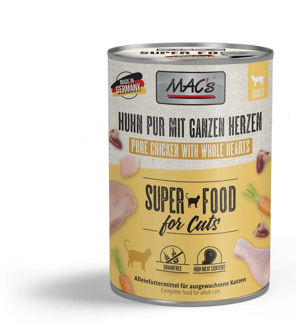 mac-s-cat-huhn-pur-mit-ganzen-herzen-nassfutter-400g image 1
