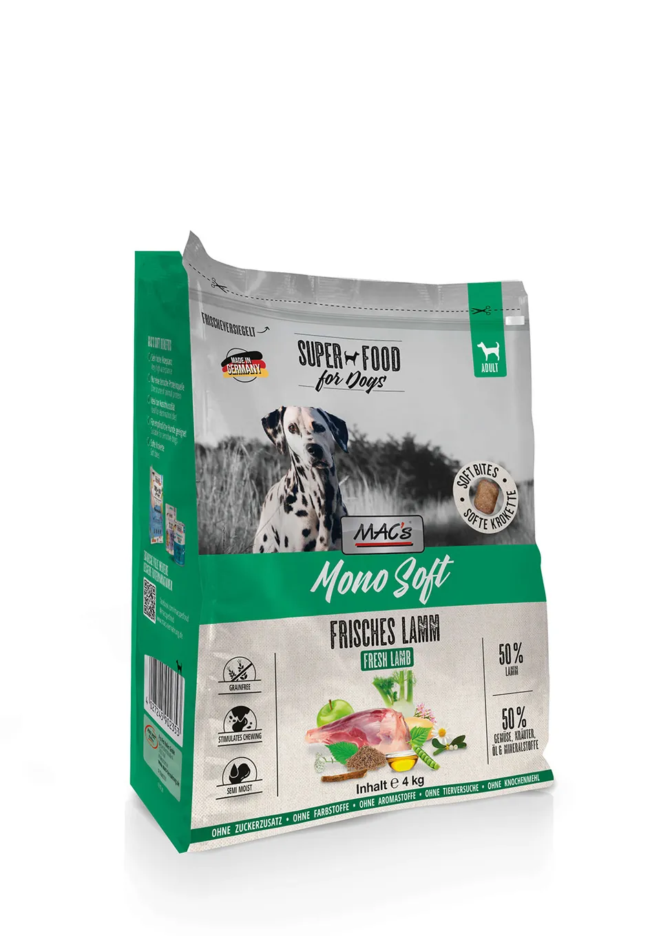 mac-s-dog-mono-soft-frisches-lamm-4kg-halbfeuchtfutter image 1