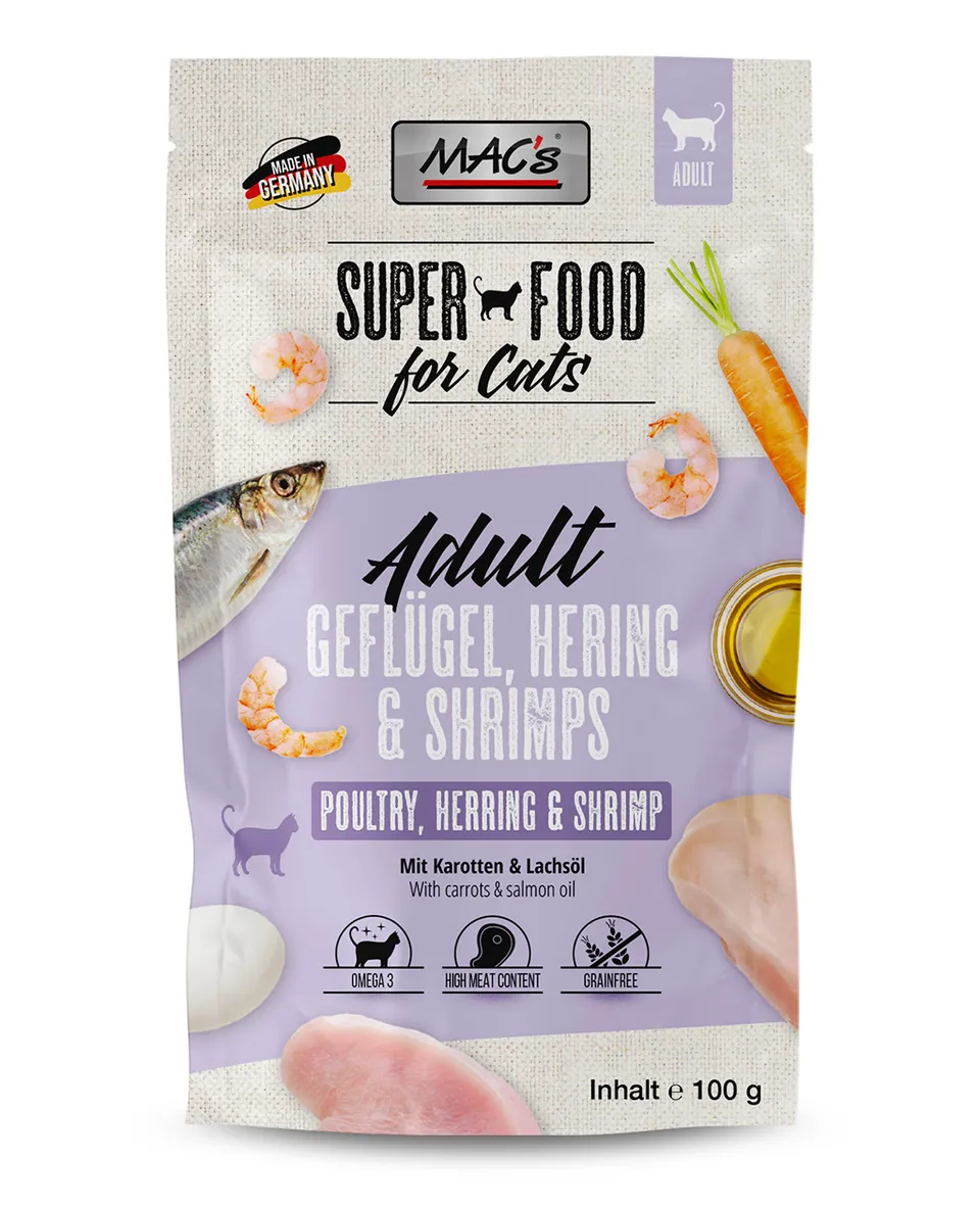 mac-s-cat-pouchpack-gefl-gel-hering-shrimps-100g-getreidefreies-katzennassfutter image 1