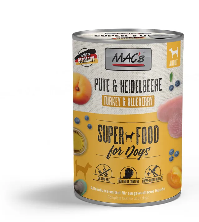 mac-s-dog-nassfutter-f-r-hunde-pute-heidelbeere-400g image 1