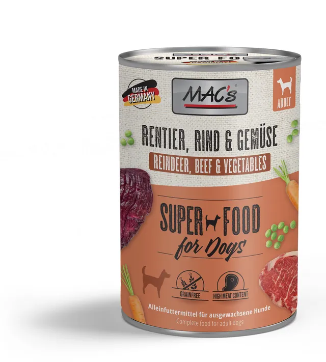 mac-s-dog-rentier-rind-gem-se-nassfutter-400g image 1