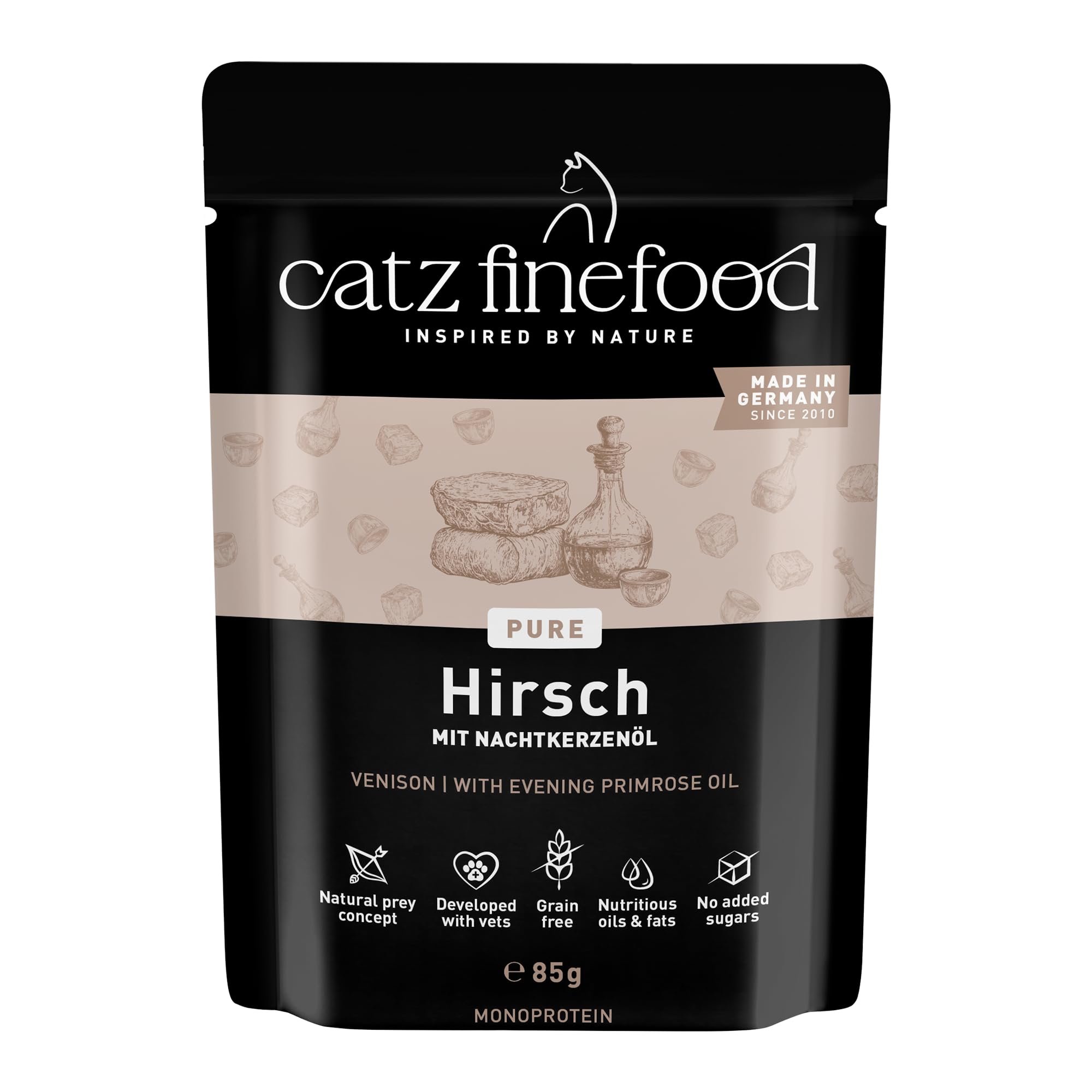 catz-finefood-purrrr-hirsch-n-121-monoprotein-katzenfutter-nass-16-x-85-g-beutel image 1
