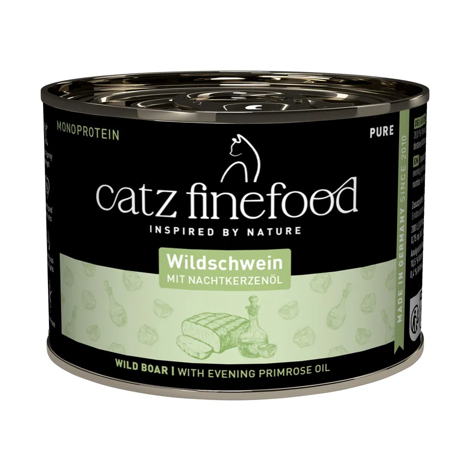 catz-finefood-pure-adult-wildschwein-monoprotein-nassfutter-f-r-katzen-6-x-200g- image 1