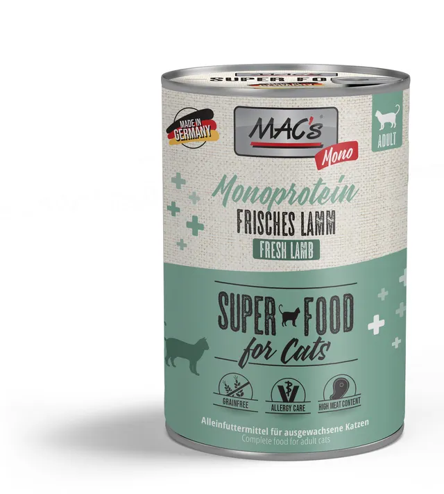 mac-s-cat-mono-frisches-lamm-400g-getreidefreies-monoprotein-katzennassfutter image 1
