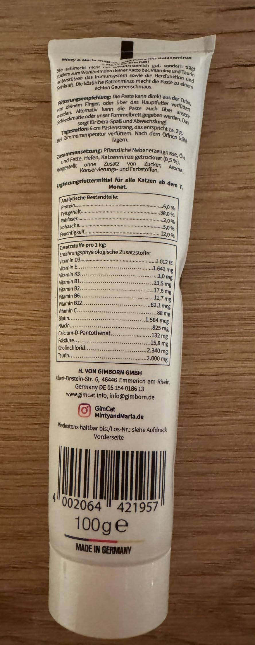 Gute Vitaminpaste, Katze liebt Minze
