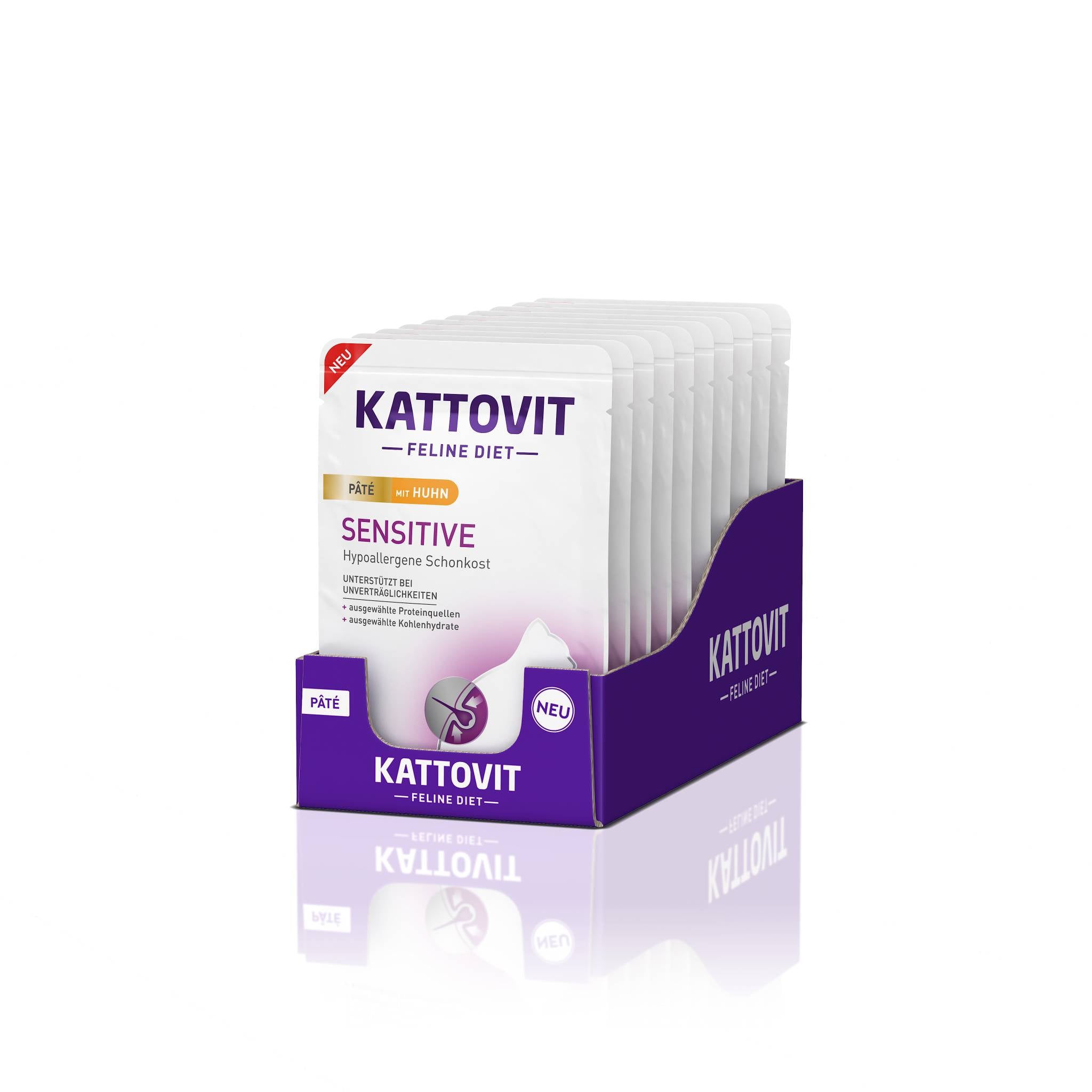 kattovit-sensitive-pat-huhn-frischebeutel-10-x-85g image 1