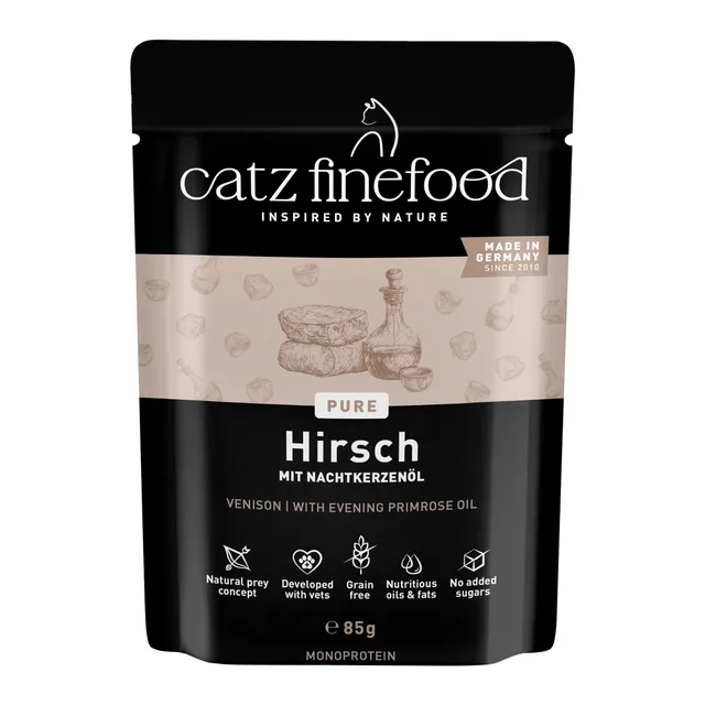 catz-finefood-purrrr-hirsch-n-121-monoprotein-katzenfutter-nass-16-x-85-g-beutel image 1
