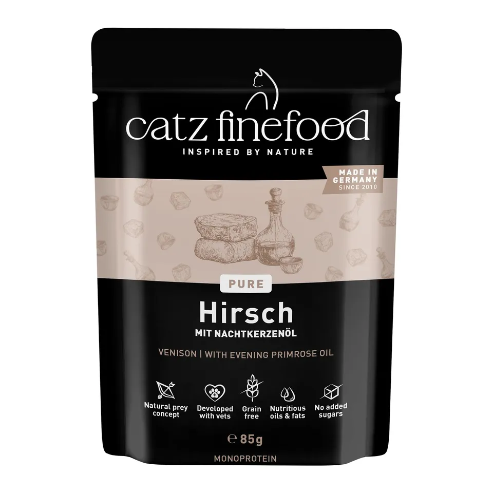 catz-finefood-purrrr-hirsch-n-121-monoprotein-katzenfutter-nass-16-x-85-g-beutel image 1
