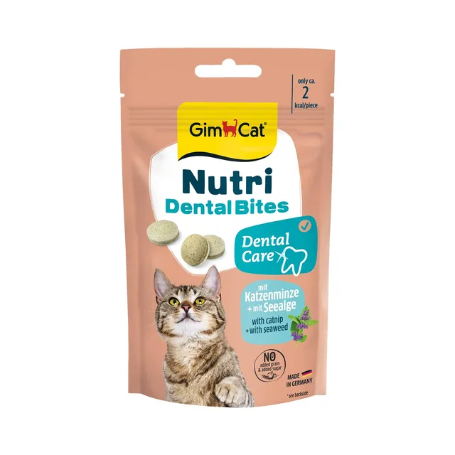 gimcat-nutri-dental-bites-katzensnack-mit-katzenminze-1-x-40g-beutel image 1