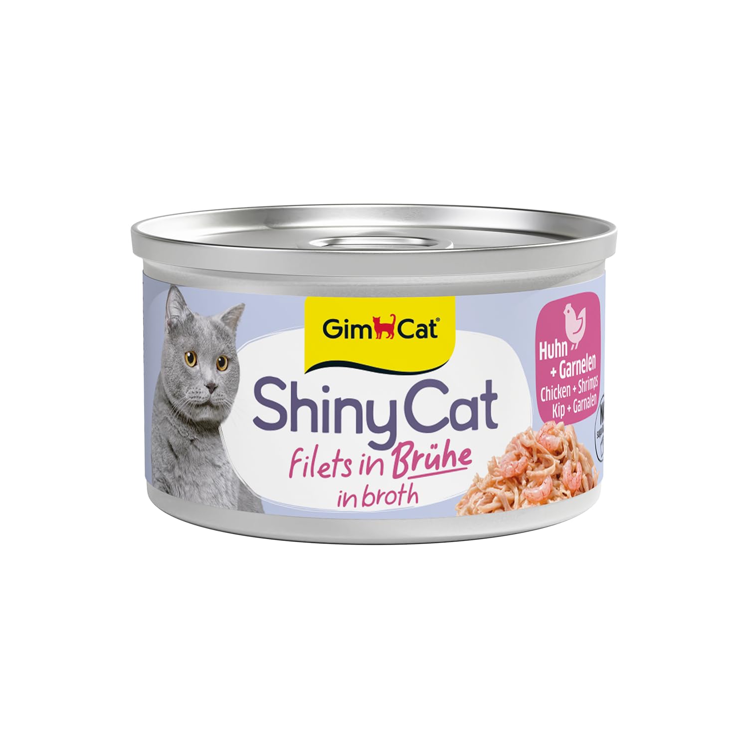gimcat-shinycat-filet-in-br-he-h-hnchen-mit-garnelen-24-x-70-g-dosen image 1