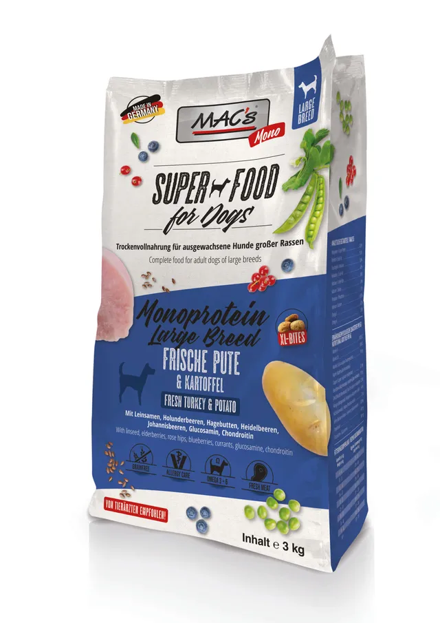 mac-s-dog-mono-large-breed-frische-pute-kartoffel-3kg-trockenfutter image 1