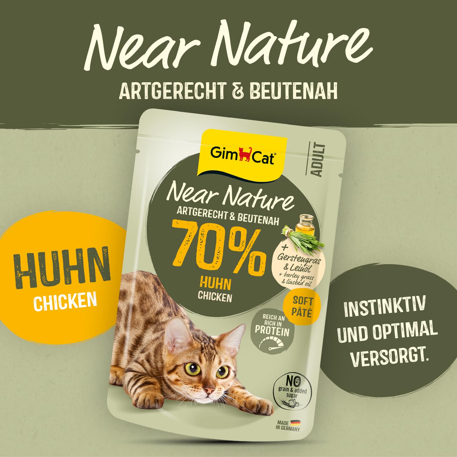 gimcat-near-nature-huhn-nassfutter-f-r-katzen-16-x-85-g image 2