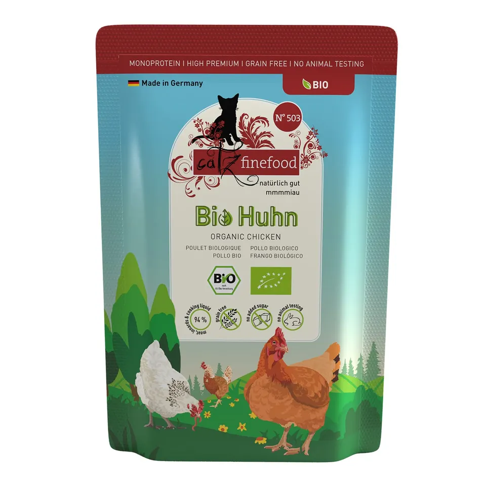 catz-finefood-bio-n-503-huhn-nassfutter-f-r-katzen-12-x-85g-beutel image 1