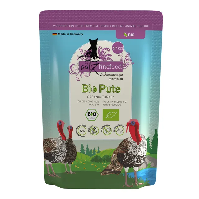 catz-finefood-bio-n-511-pute-nassfutter-f-r-katzen-12-x-85-g image 1