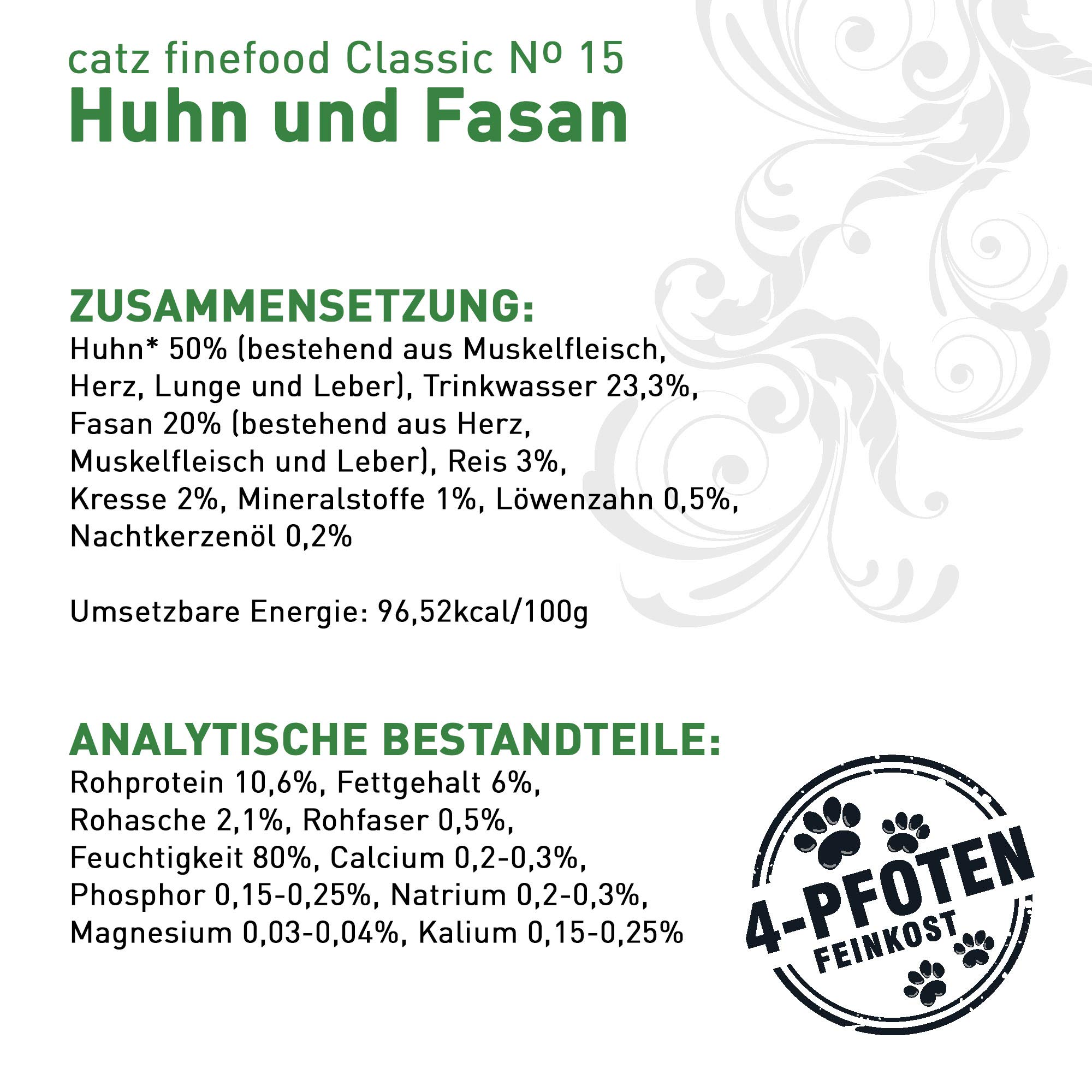 catz-finefood-n-15-huhn-fasan-nassfutter-f-r-katzen-6-x-800g-dosen image 6