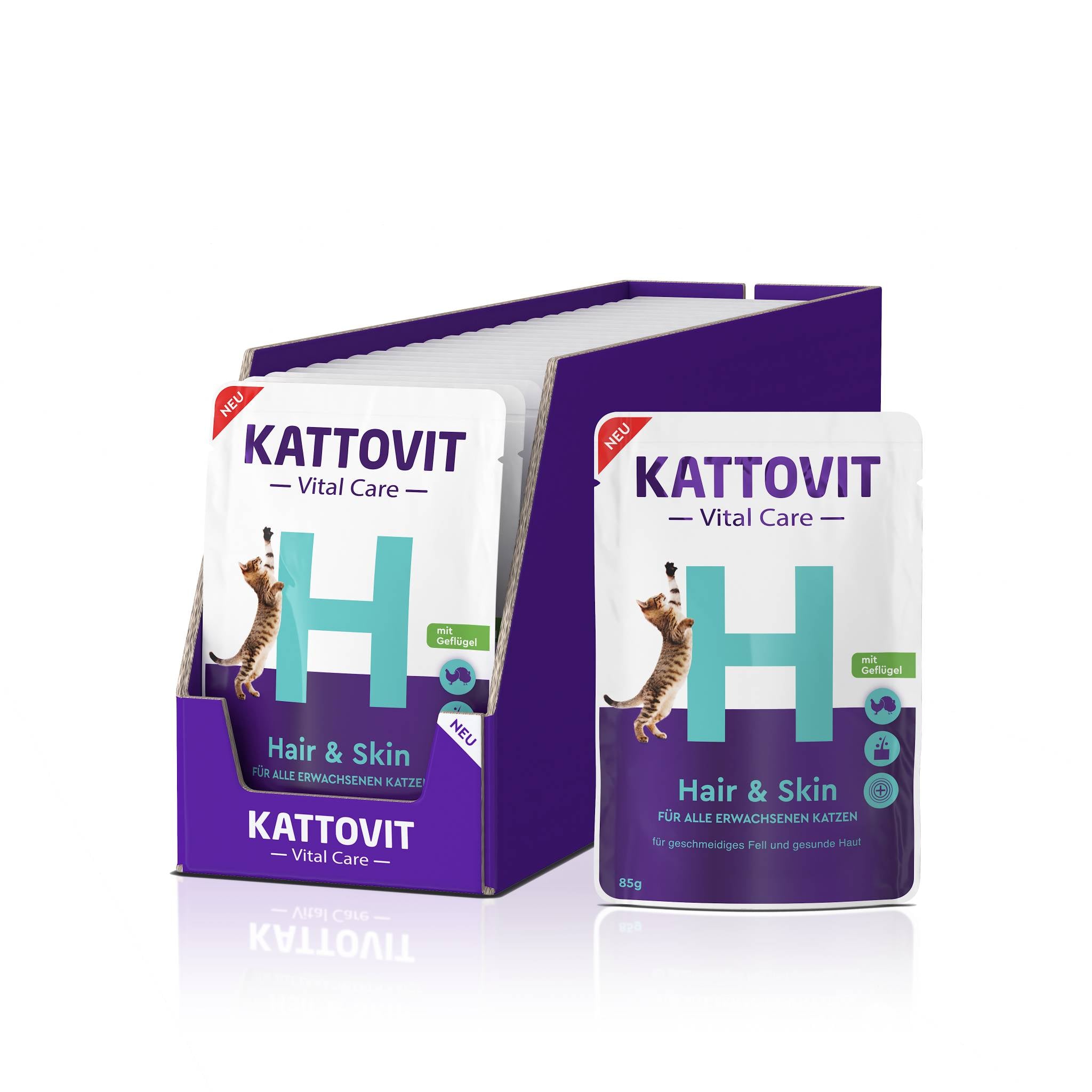kattovit-hair-skin-nassfutter-frischebeutel-24-x-85g image 1