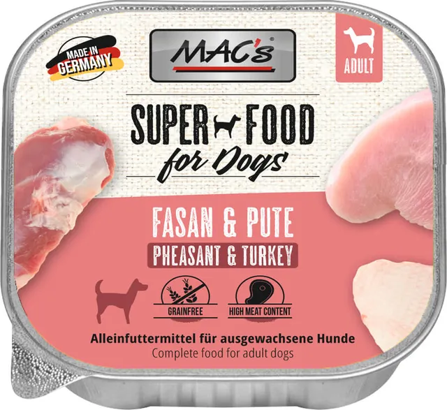 mac-s-dog-schale-fasan-pute-hundefutter-150g-getreidefrei image 1