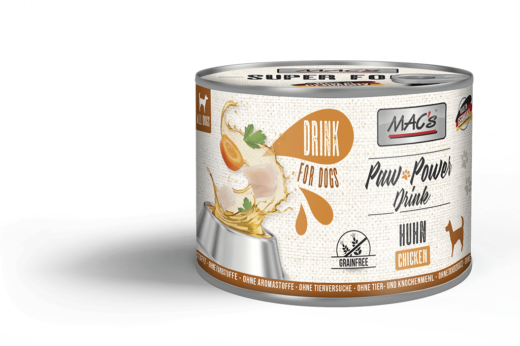 mac-s-dog-paw-power-drink-huhn-200g-fl-ssiges-erg-nzungsfutter image 1