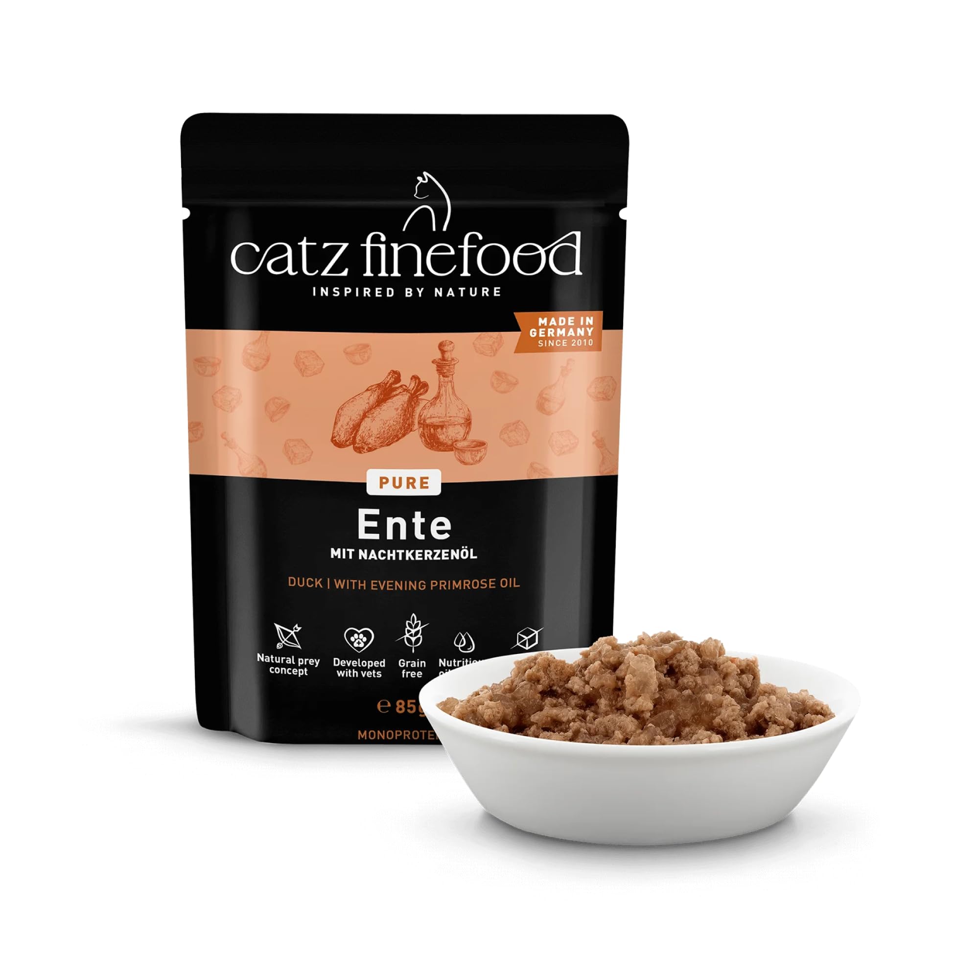 catz-finefood-purrrr-ente-n-115-monoprotein-katzen-nassfutter-16-x-85-g-beutel image 2