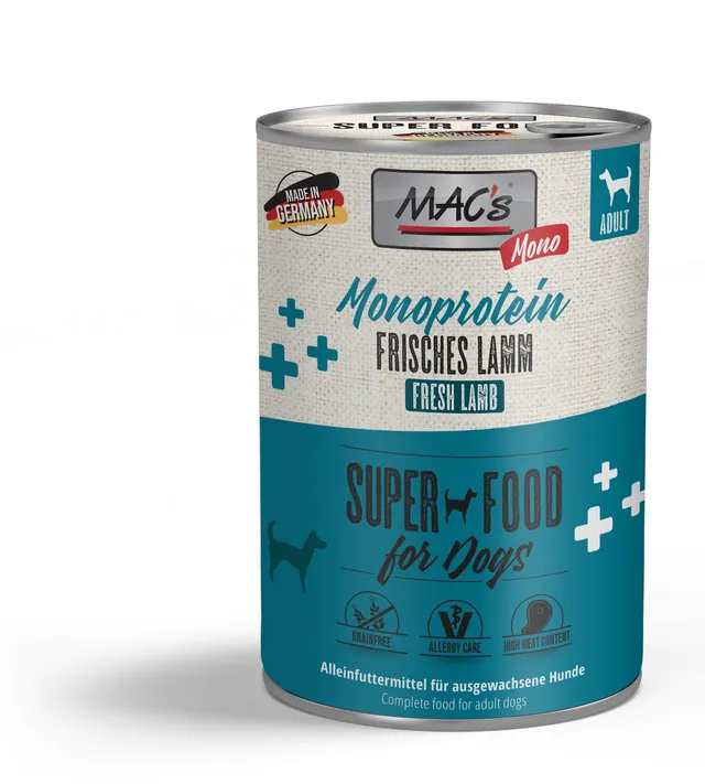 mac-s-dog-mono-nassfutter-frisches-lamm-400g image 1