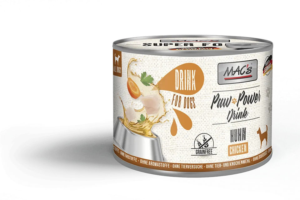 mac-s-dog-paw-power-drink-huhn-200g-fl-ssiges-erg-nzungsfutter image 1