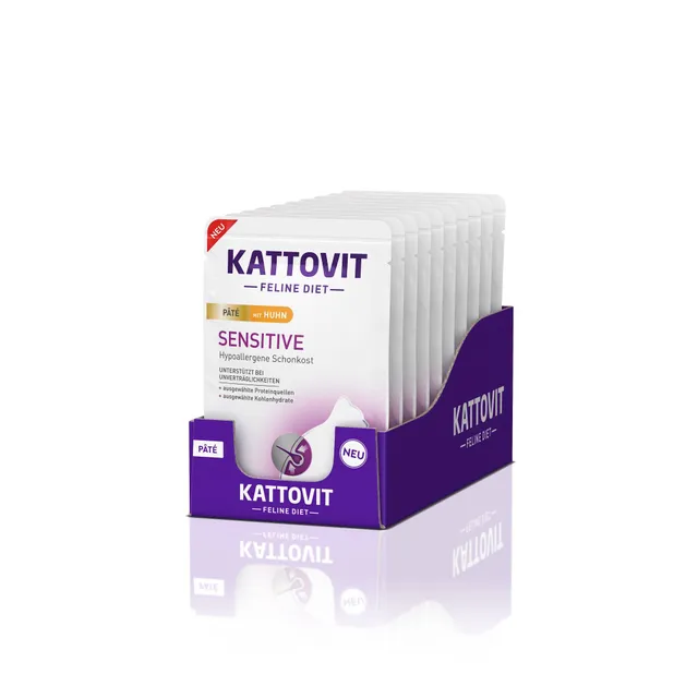 kattovit-sensitive-pat-huhn-frischebeutel-10-x-85g image 1