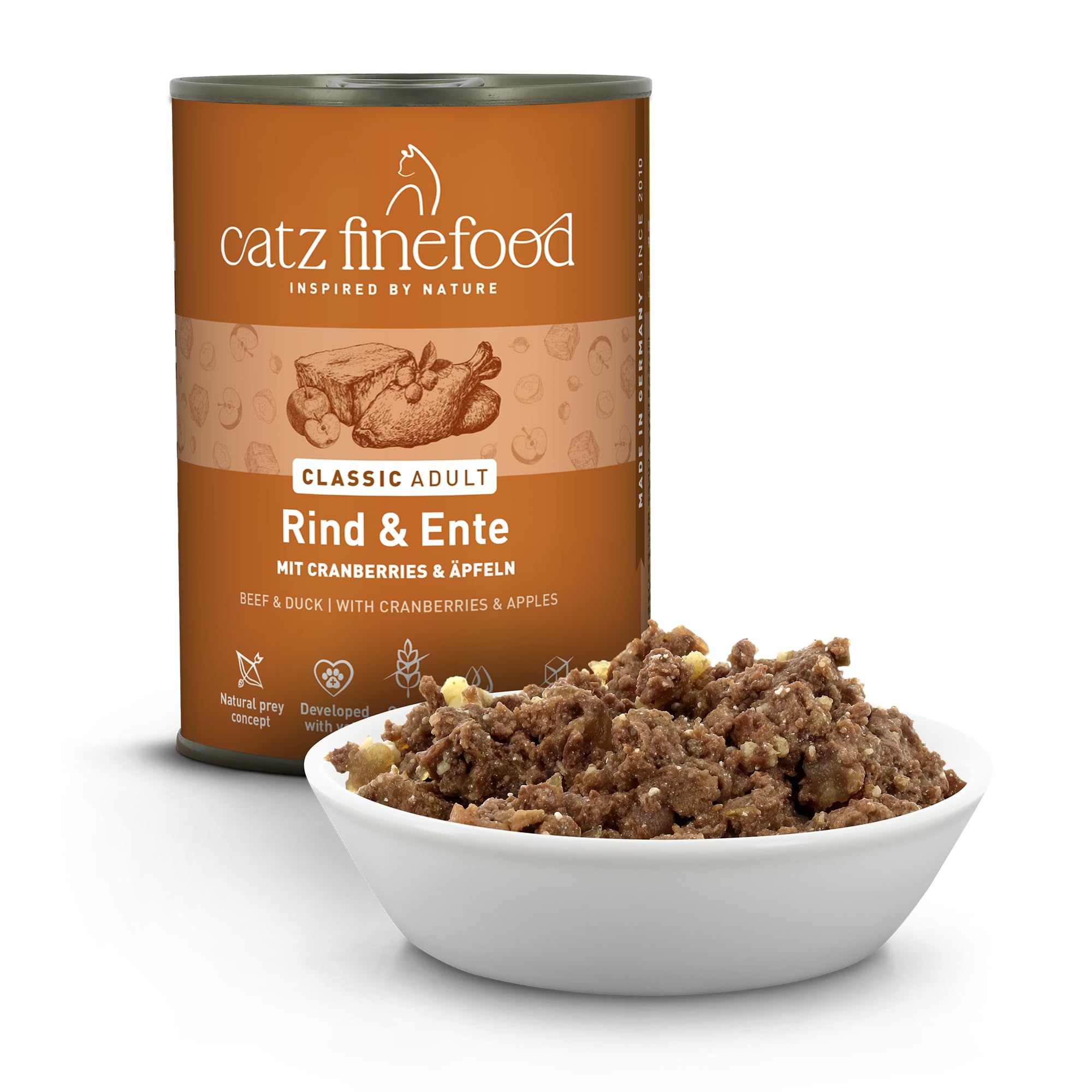 catz-finefood-n-23-rind-ente-feinkost-nassfutter-f-r-katzen-6-x-400g-dose image 2