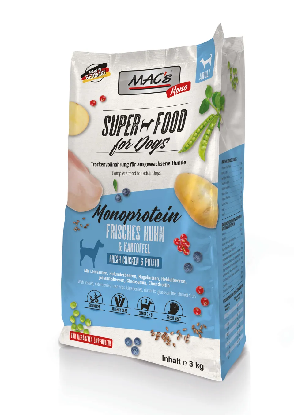 mac-s-dog-mono-frisches-huhn-3kg-trockenfutter-mit-kartoffel image 1