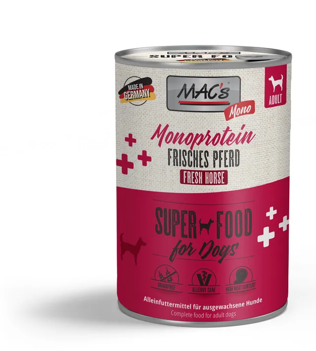 mac-s-dog-mono-frisches-pferd-400g-getreidefreies-hundefutter image 1