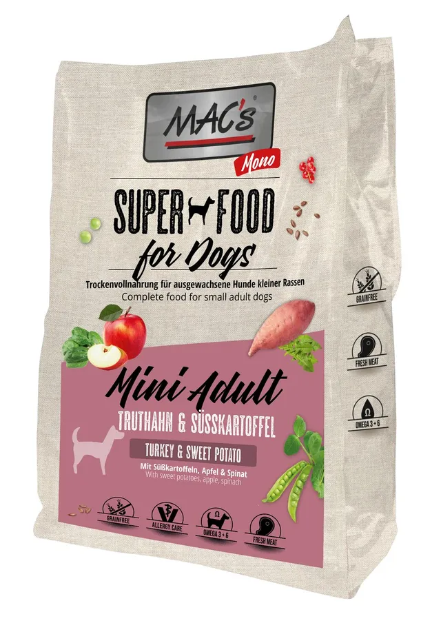 mac-s-dog-mono-mini-adult-truthahn-s-kartoffel-trockenfutter-3kg image 1
