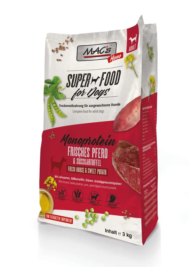 mac-s-dog-mono-frisches-pferd-3kg-hundetrockenfutter image 1
