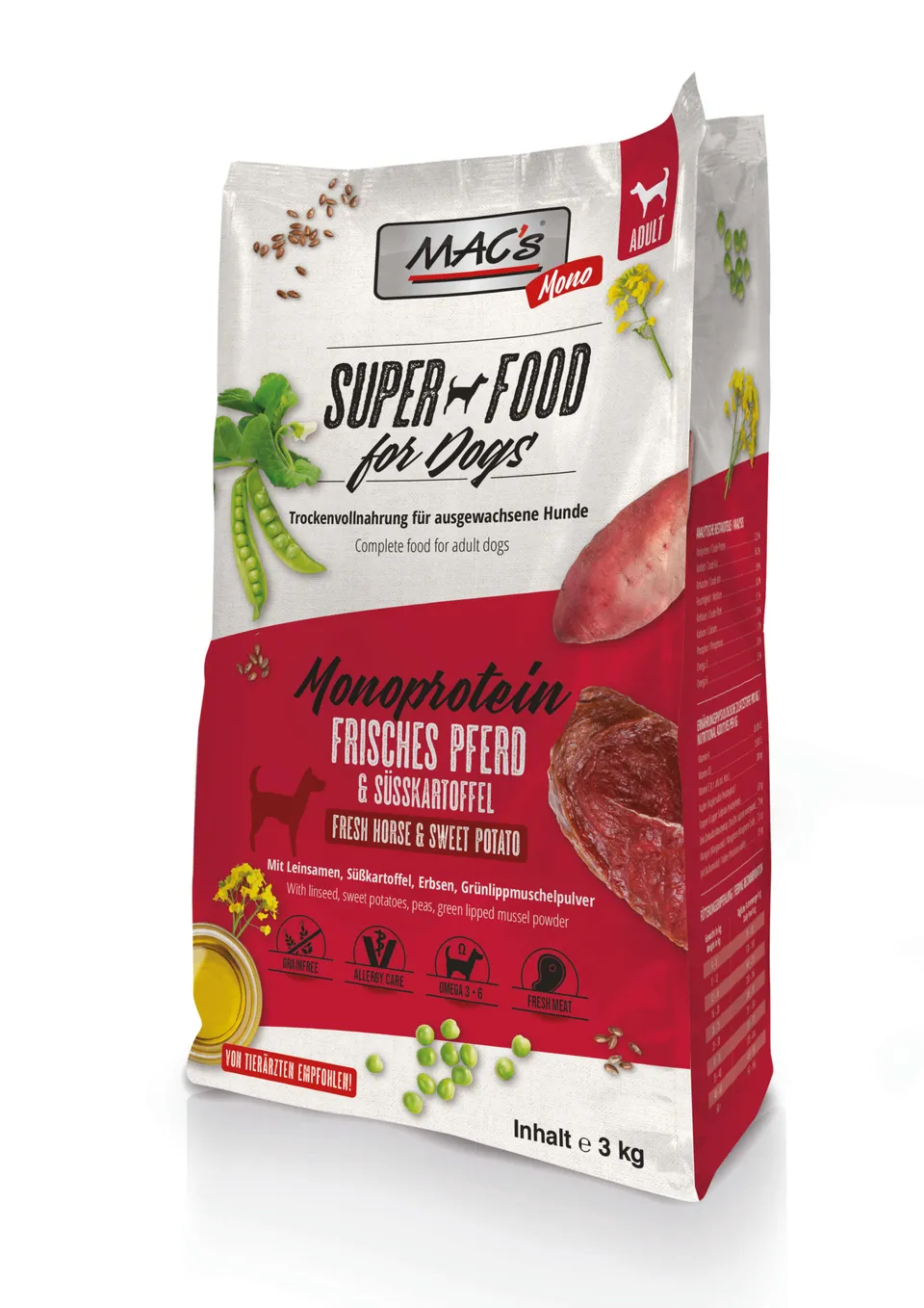 mac-s-dog-mono-frisches-pferd-3kg-hundetrockenfutter image 1