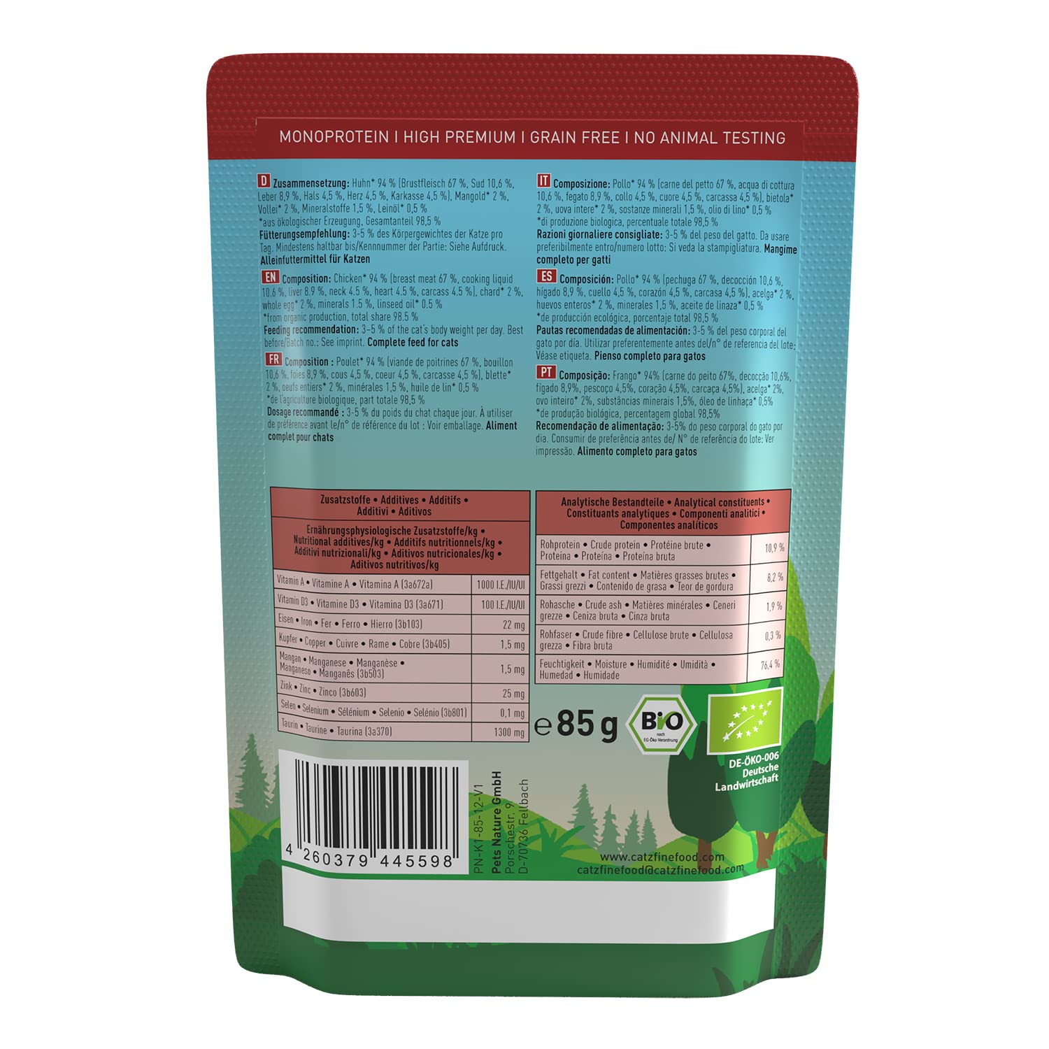 catz-finefood-bio-n-503-huhn-nassfutter-f-r-katzen-12-x-85g-beutel image 3