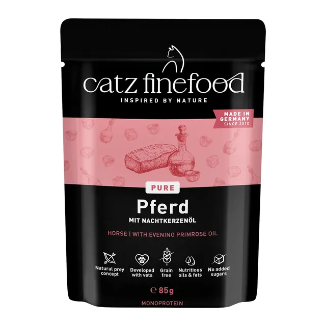 catz-finefood-purrrr-pferd-n-123-monoprotein-nassfutter-f-r-katzen-16-x-85g-beut image 1