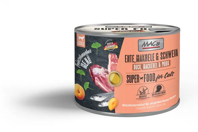 mac-s-cat-feinschmecker-nassfutter-ente-makrele-schwein-200g image 1