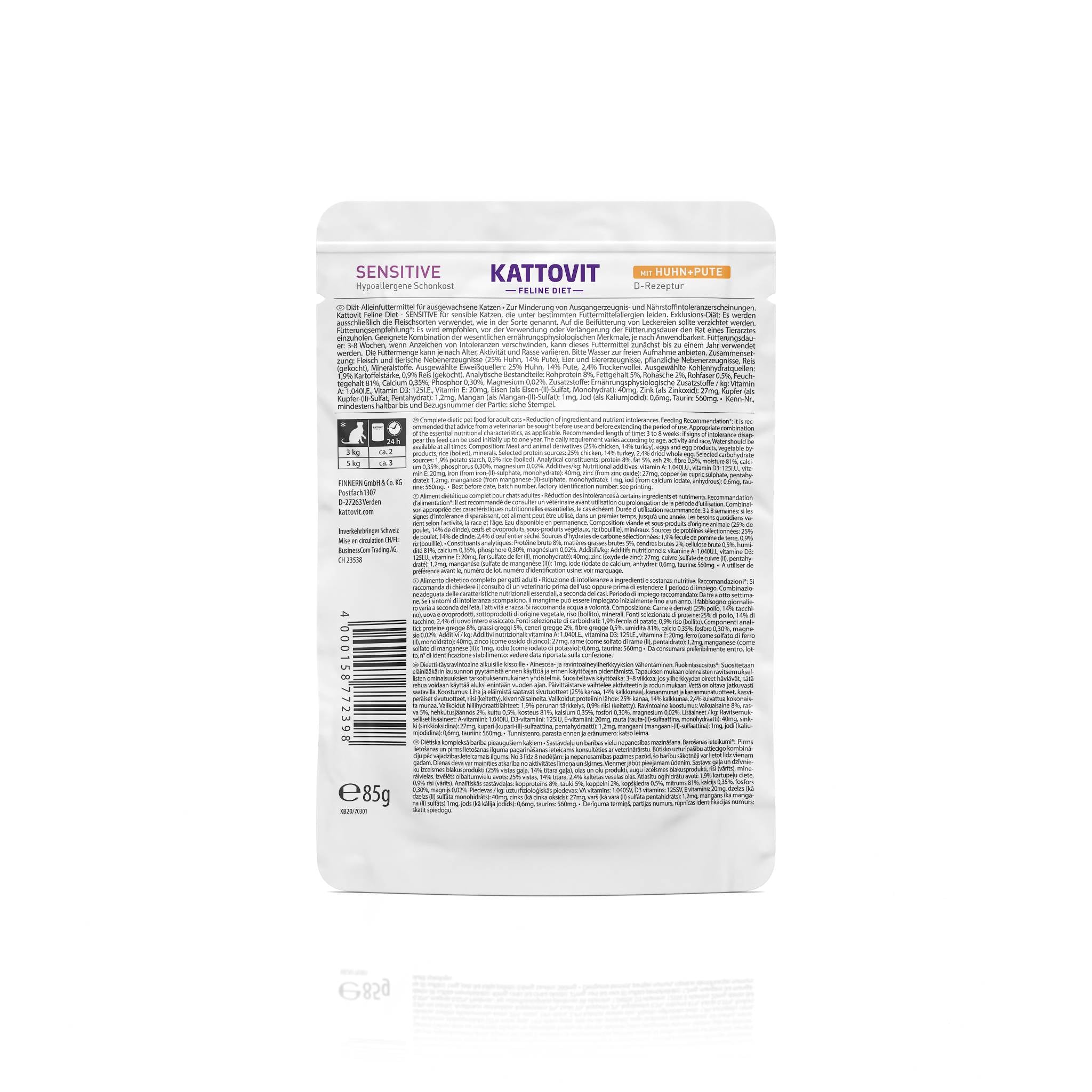 kattovit-sensitive-nassfutter-huhn-pute-24-x-85g-frischebeutel image 4