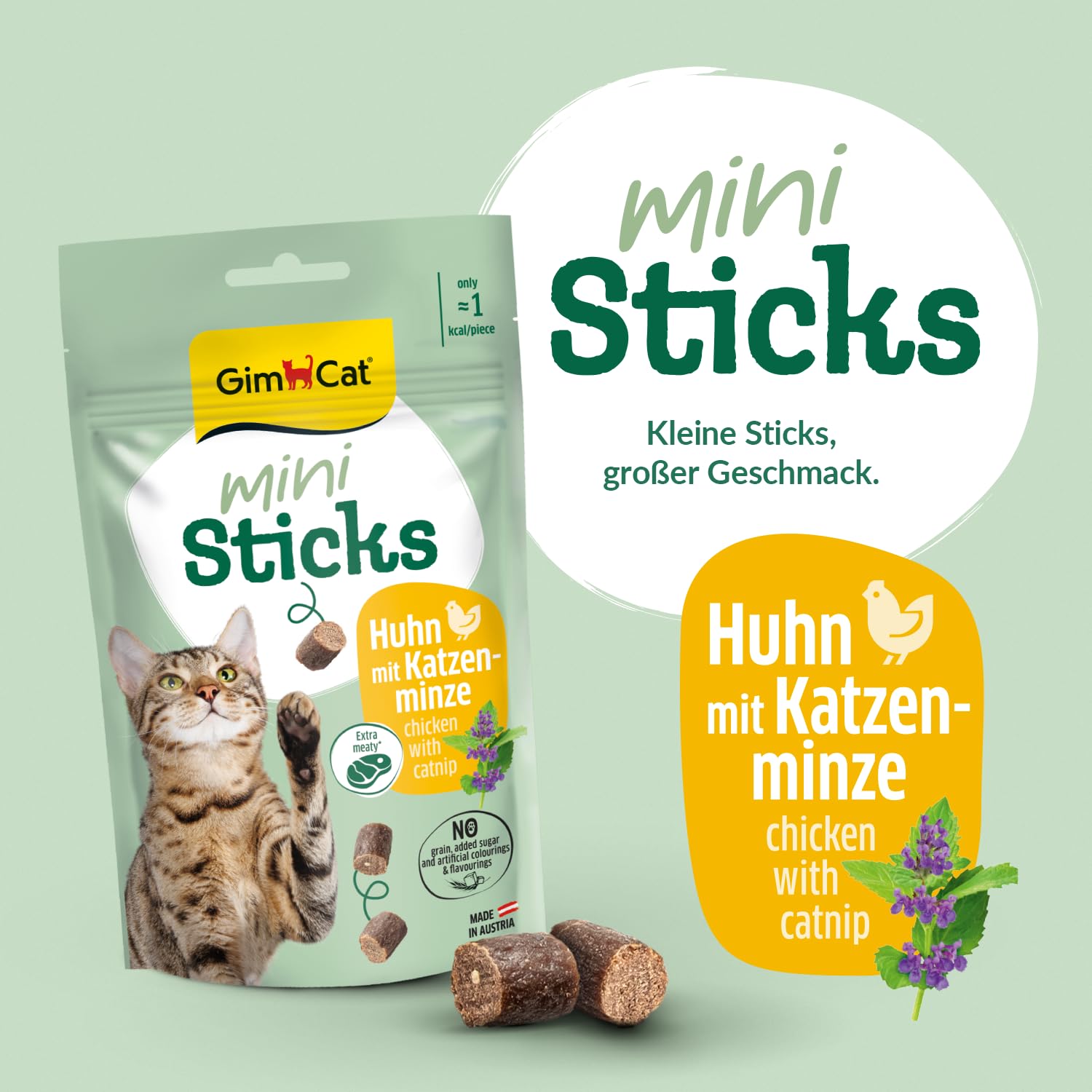 gimcat-mini-sticks-huhn-mit-katzenminze-katzensnack-50-g image 2