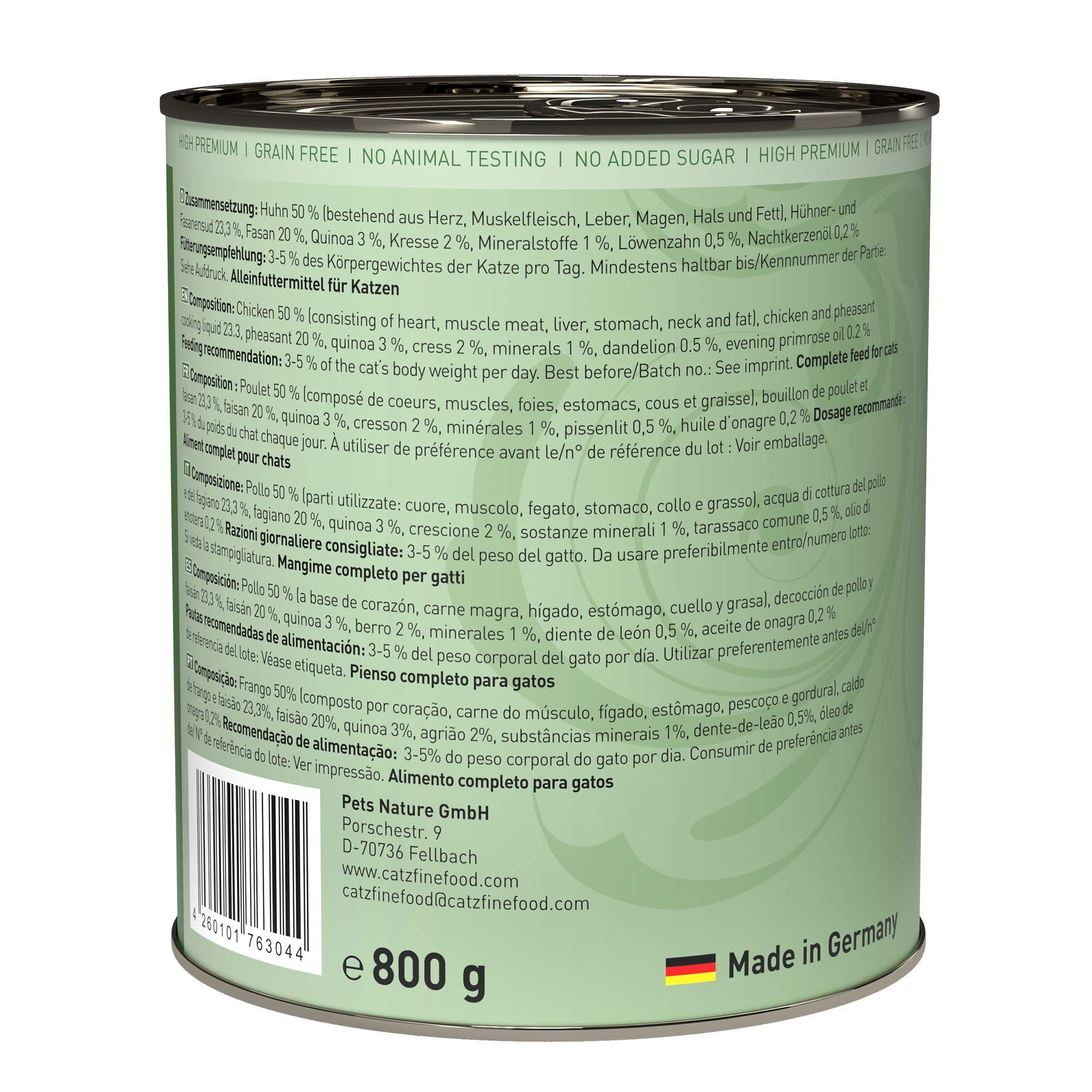 catz-finefood-n-15-huhn-fasan-nassfutter-f-r-katzen-6-x-800g-dosen image 2