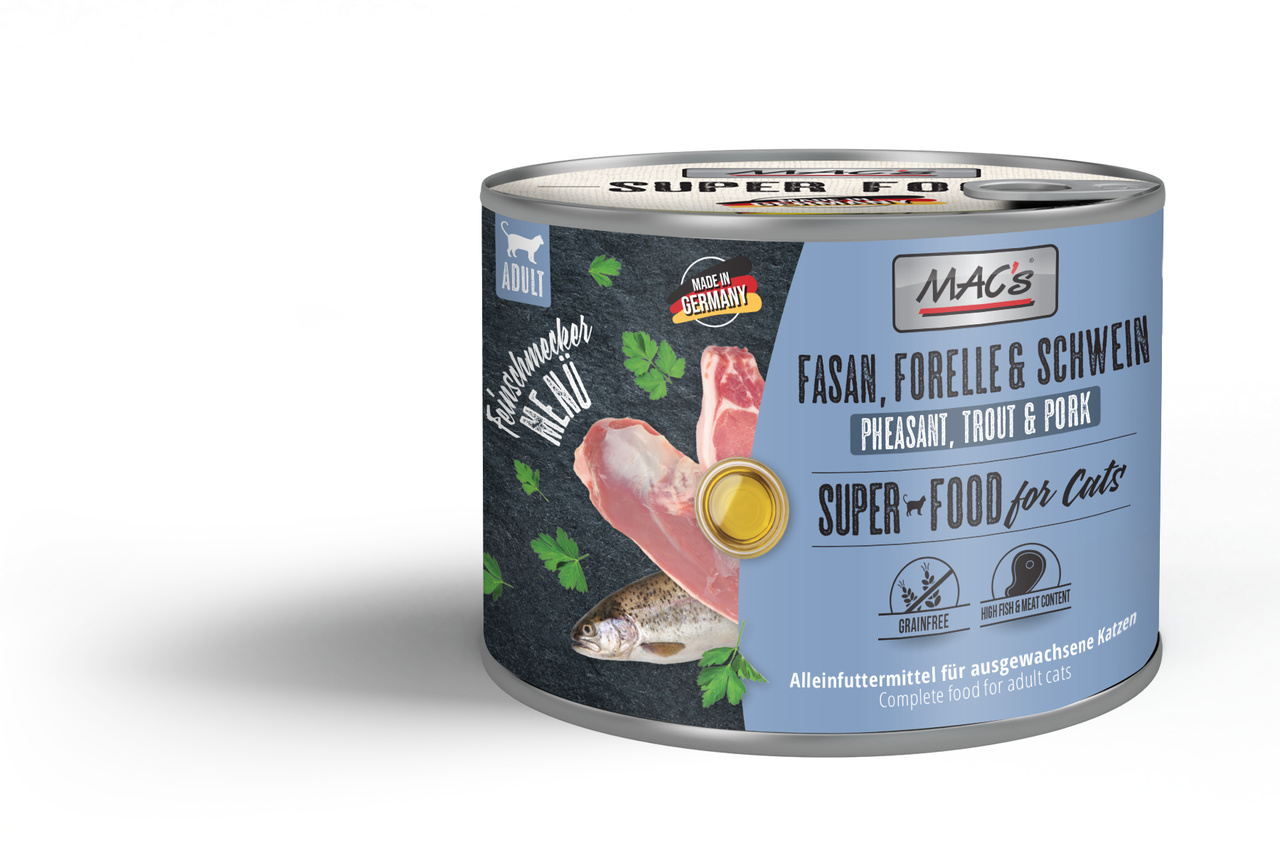mac-s-cat-feinschmecker-fasan-forelle-schwein-200g-getreidefreies-katzennassfutt image 1