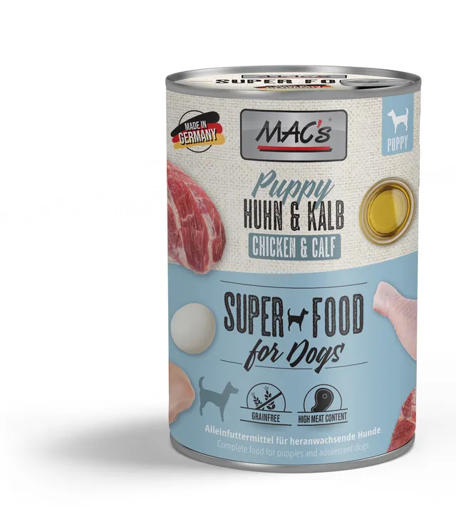 mac-s-dog-puppy-huhn-kalb-nassfutter-400g image 1