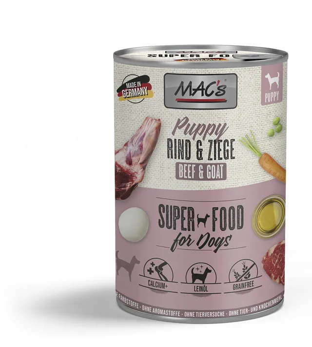 mac-s-dog-puppy-rind-ziege-400g-nassfutter image 1