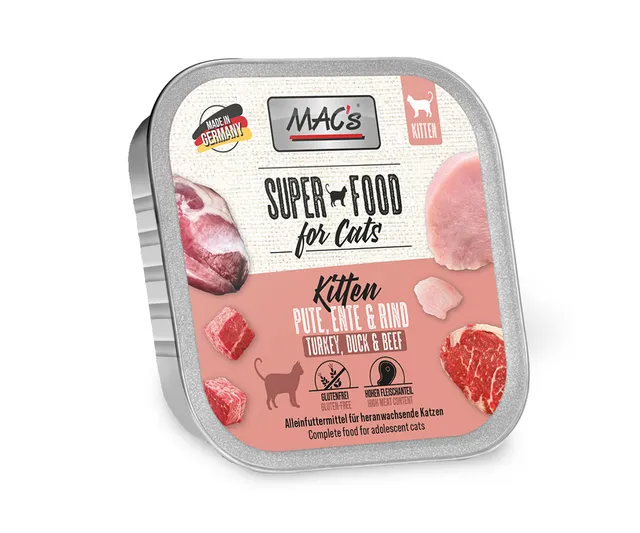 mac-s-cat-schale-kitten-nassfutter-pute-ente-rind-100g image 1