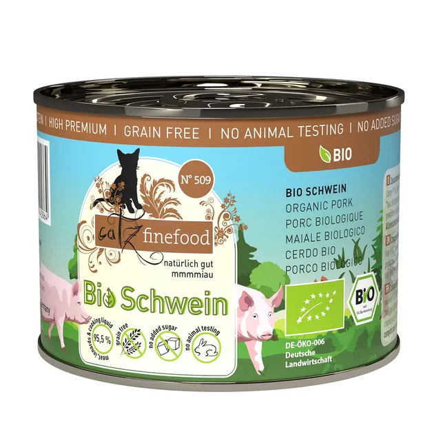 catz-finefood-bio-n-509-katzennassfutter-schwein-6-x-200-g image 1