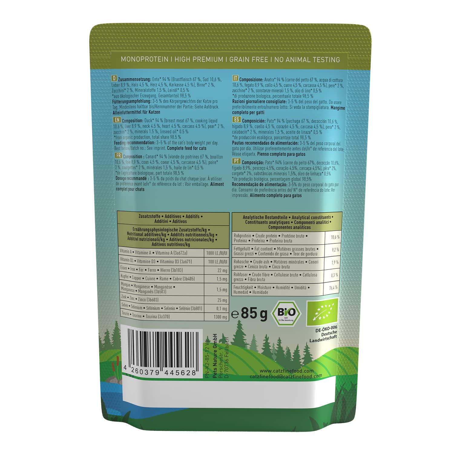 catz-finefood-bio-n-505-ente-nassfutter-f-r-katzen-12-x-85-g image 3