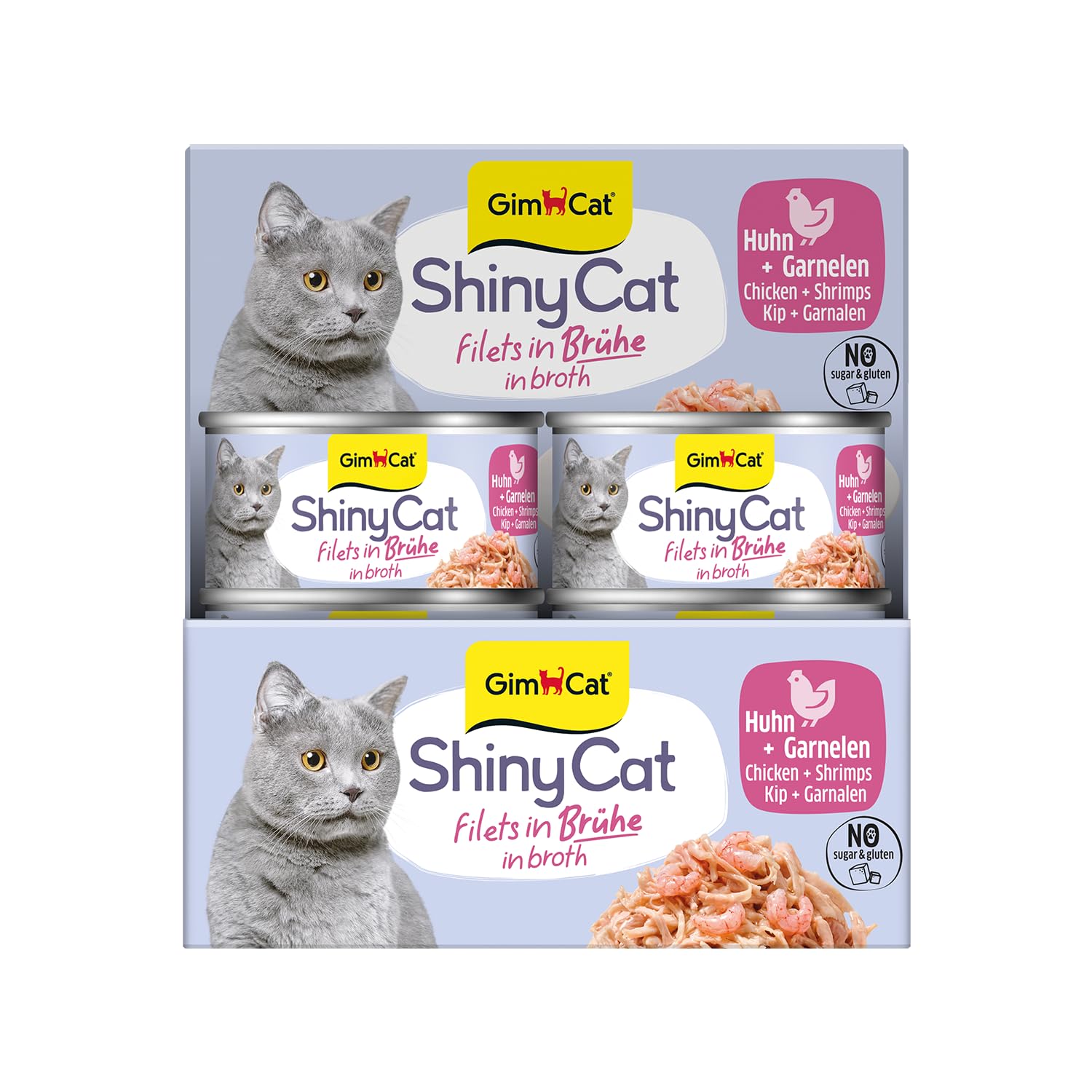 gimcat-shinycat-filet-in-br-he-h-hnchen-mit-garnelen-24-x-70-g-dosen image 2