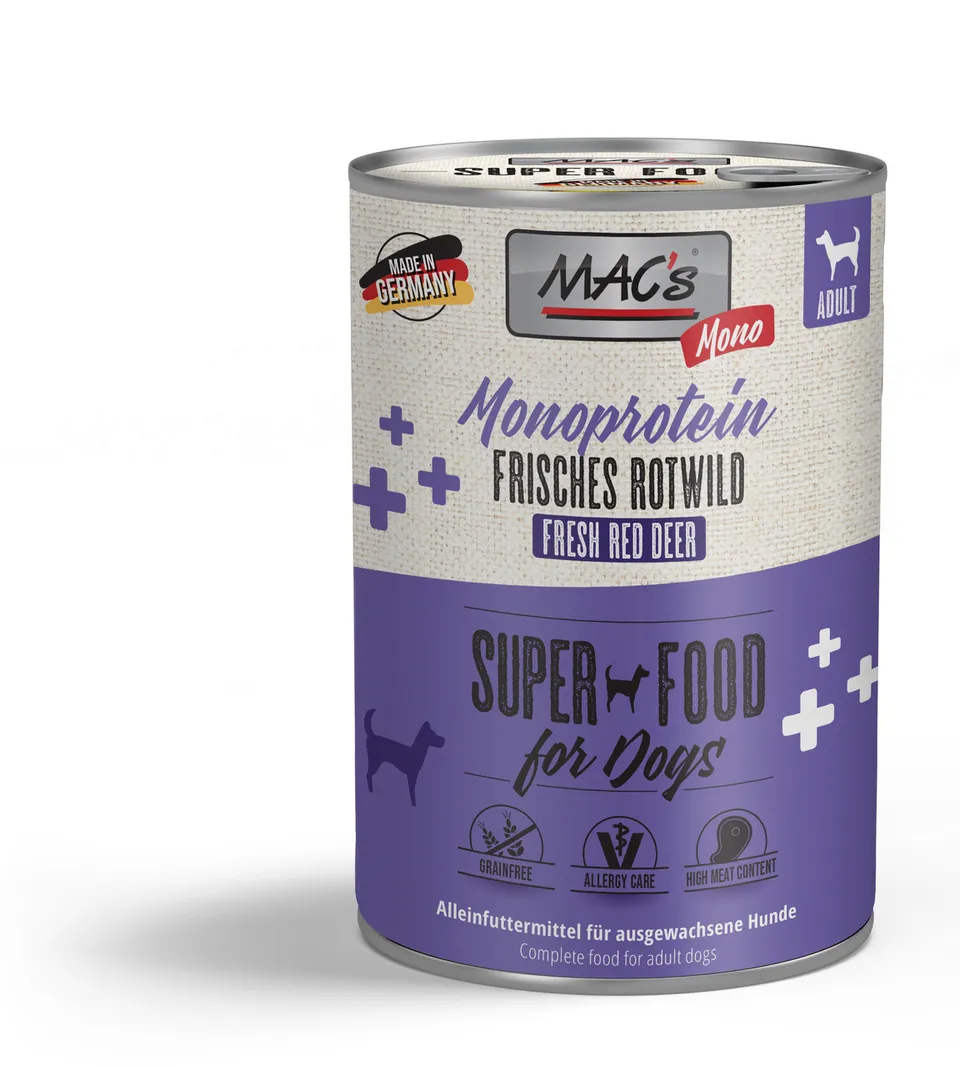 mac-s-dog-mono-frisches-rotwild-400g-nassfutter image 1
